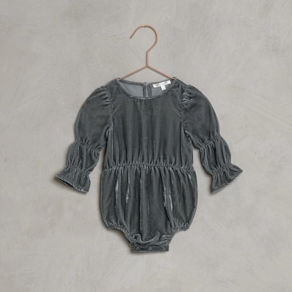 Ophelia ROMPER in FRENCH BLUE Velvet 6m - Picture 8 of 8